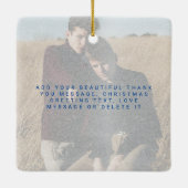 BLAUWE Sneeuwval Fototekst Noise Film Overlay Keramisch Ornament (Achterkant)