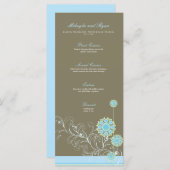 Blauwe sneeuwvloeren Elegant Whimsical Wedding Menu (Voorkant / Achterkant)