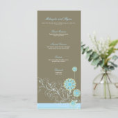Blauwe sneeuwvloeren Elegant Whimsical Wedding Menu (Staand voorkant)