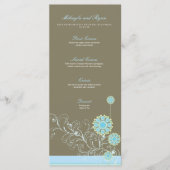 Blauwe sneeuwvloeren Elegant Whimsical Wedding Menu (Voorkant)