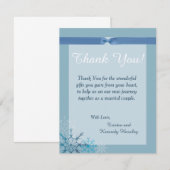 Blauwe Sneeuwvlok 4x5 Platte Trouw Huwelijkskaart Kaart (Voorkant / Achterkant)