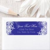 Blauwe sneeuwvlok Adresetiketten Etiket (Insitu)