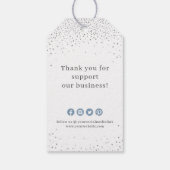 Blauwe sneeuwvlok bedrijf logo Christmas Cadeaulabel (Achterkant)