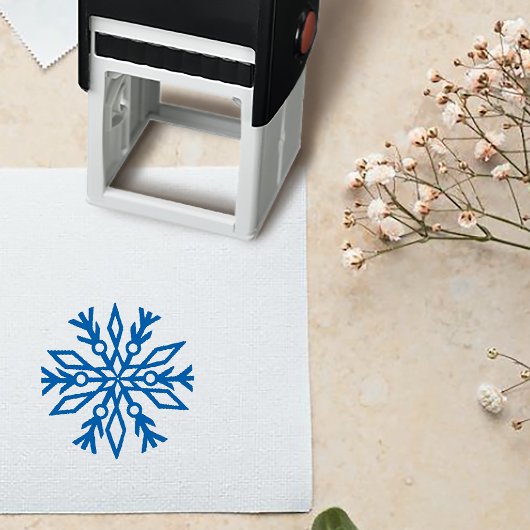 Blauwe sneeuwvlok bruiloft  zelfinktende stempel