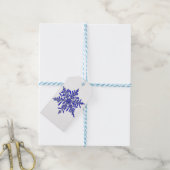 Blauwe Sneeuwvlok Cadeaubijsluiter Cadeaulabel (Met Touw)