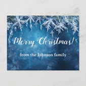 Blauwe sneeuwvlok en ijs Kerstmis ontwerp Briefkaart (Voorkant)