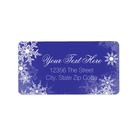 Blauwe Sneeuwvlok Etiket (Voorkant)