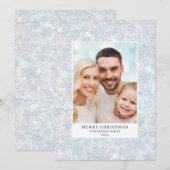 Blauwe sneeuwvlok Foto Kerstmis Feestdagenkaart (Voorkant / Achterkant)