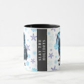 Blauwe sneeuwvlok Grim Reaper Grappige Horror Kers Mok (Midden)