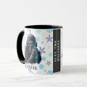 Blauwe sneeuwvlok Grim Reaper Grappige Horror Kers Mok (Voorkant links)