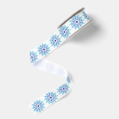 Blauwe Sneeuwvlok Grosgrain Lint (Achterkant)