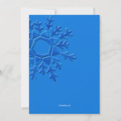 Blauwe Sneeuwvlok Hanukkah Feest Uitnodiging (Achterkant)