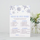 Blauwe sneeuwvlok in je Baby shower Briefpapier (Staand voorkant)