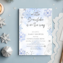Blauwe Sneeuwvlok is op komst Winter Baby Shower