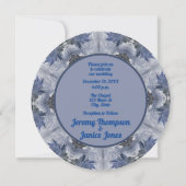 Blauwe Sneeuwvlok Kaleidoscoop Design Invitation Kaart (Achterkant)