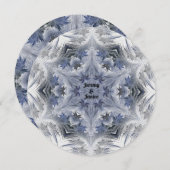 Blauwe Sneeuwvlok Kaleidoscoop Design Invitation Kaart (Voorkant / Achterkant)