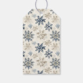 Blauwe Sneeuwvlok Kat Kerstmis Cadeaulabel (Achterkant)