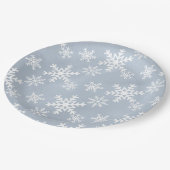 Blauwe sneeuwvlok Kerst baby shower verjaardagsdee Papieren Bordje (Gekanteld)