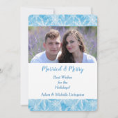 Blauwe Sneeuwvlok Kerst Foto Sjabloon (Voorkant)