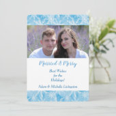 Blauwe Sneeuwvlok Kerst Foto Sjabloon (Staand voorkant)