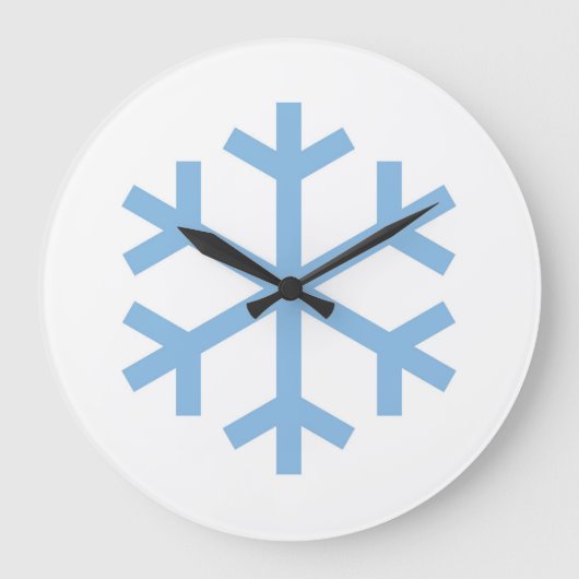 Blauwe Sneeuwvlok Kerst Grote Klok (Voorkant)