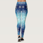 Blauwe Sneeuwvlok Kerst Leggings (Achterkant)