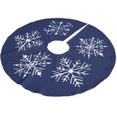 Blauwe Sneeuwvlok Kerstboom Vloerkleed Rok (Gekanteld)