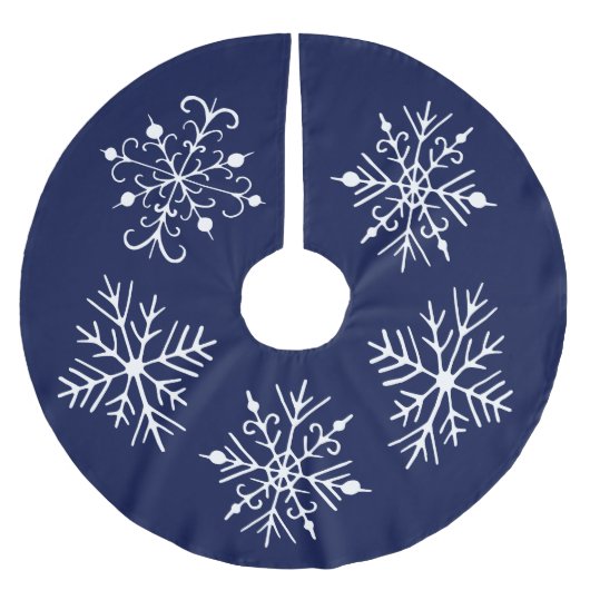 Blauwe Sneeuwvlok Kerstboom Vloerkleed Rok (Voorkant)