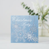 Blauwe Sneeuwvlok Kerstfeest Kaart (Staand voorkant)