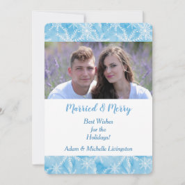 Blauwe sneeuwvlok Kerstfoto Sjabloon