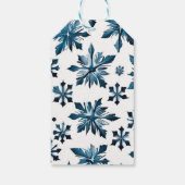  Blauwe Sneeuwvlok Kerstfoto Sticker Cadeaulabel (Achterkant)