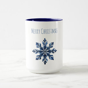 Blauwe Sneeuwvlok Kerstmis Mok