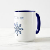 Blauwe Sneeuwvlok Kerstmis Mok (Voorkant rechts)