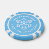 Blauwe Sneeuwvlok Kerstmis Poker Chips (Enkel)