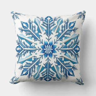 ❄️ Blauwe Sneeuwvlok Knus Winter Huisstijl Kussen