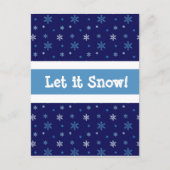 Blauwe Sneeuwvlok "Laat het sneeuwen" briefkaart (Voorkant)