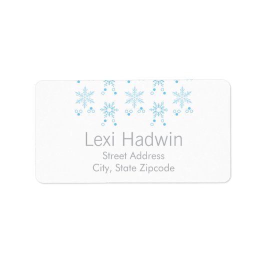 Blauwe sneeuwvlok | Label retouradres (Voorkant)
