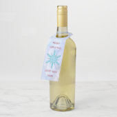 Blauwe sneeuwvlok met diamanten flessenhanger (Schuin)