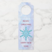 Blauwe sneeuwvlok met diamanten flessenhanger (Achterkant)