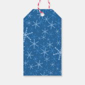 blauwe sneeuwvlok met vakantiegroet cadeaulabel (Achterkant)