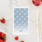 Blauwe Sneeuwvlok Monogram Servet (Insitu)
