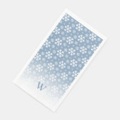 Blauwe Sneeuwvlok Monogram Servet (Hoek)