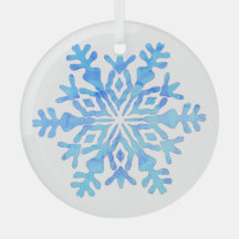 Blauwe sneeuwvlok ontwerp op een glazen ornament