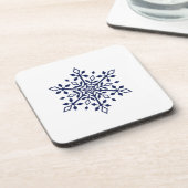 Blauwe sneeuwvlok op hard plastic onderzetter (Linkerzijde)