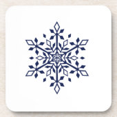 Blauwe sneeuwvlok op hard plastic onderzetter (Voorkant)