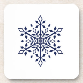 Blauwe sneeuwvlok op hard plastic onderzetter