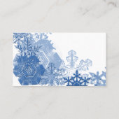 Blauwe sneeuwvlok op witte trouwkaarten plaatskaartje (Achterkant)