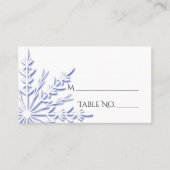 Blauwe Sneeuwvlok op Witte Winter Bruiloft Plaatsk Plaatskaartje (Voorkant)