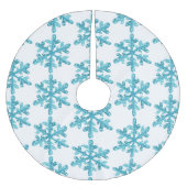 Blauwe sneeuwvlok patroon Moderne Kerstmis Kerstboom Rok (Voorkant)