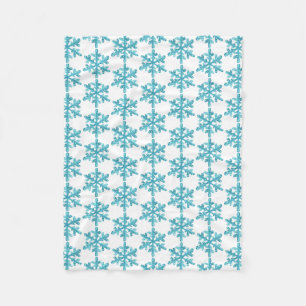 Blauwe sneeuwvlok patroon winter fleece deken